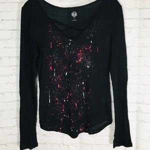 🎀Neon Paint Splattered Lightweight Sweater 💗